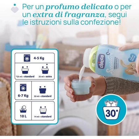Chicco Sensitive - Suavizante concentrado con aroma a talco dulce, 750 ml