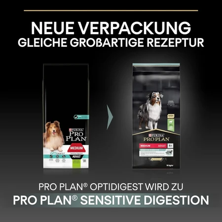 Purina Pro Plan Sensitive Digestion Lamb - Compleet voer voor volwassen honden van middelgroot formaat met een gevoelige spijsvertering, 3 kg