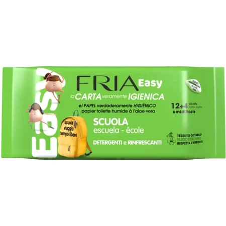 Fria School Toilet Wipes, 12+4 wipes