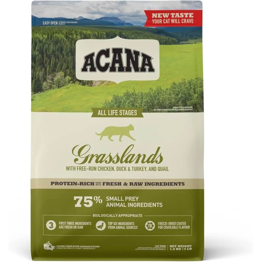 Acana Grasslands - Pienso completo para gatos, 1,8 kg