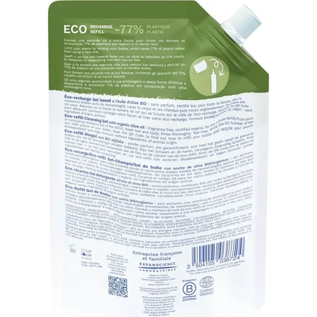 Mustela Biologische Reinigingsgel - Reinigingsmiddel voor lichaam en haar, navulling, 400 ml