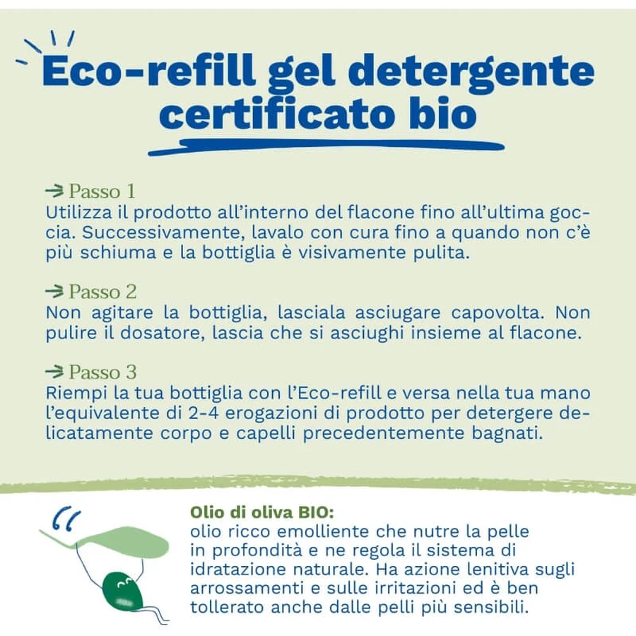 Mustela Biologische Reinigingsgel - Reinigingsmiddel voor lichaam en haar, navulling, 400 ml