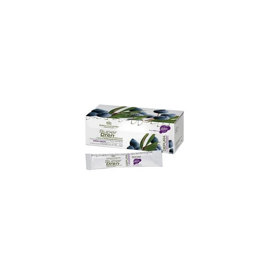 Superdren Purificante con sabor a mirto mediterráneo, paquete de 14 sobres: complemento purificante y drenante