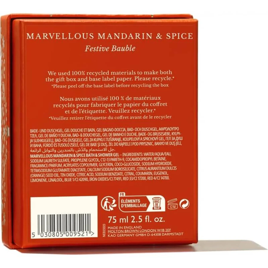 Molton Brown Marvellous Mandarin &amp; Spice Festive Bauble - Kerstversiering met 75 ml douchegel