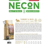 Necon Pet Food Natural Wellness Adult Mini with Turkey and Rice - Complete Food for Small Adult Dogs, 2 kg