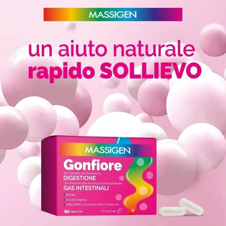 Massigen Bloating Relief 20 Kapseln – Nahrungsergänzungsmittel zur Linderung von Blähungen