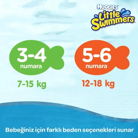 Pañales de baño Huggies Little Swimmers, talla 3-4 (7-15 kg), paquete de 12