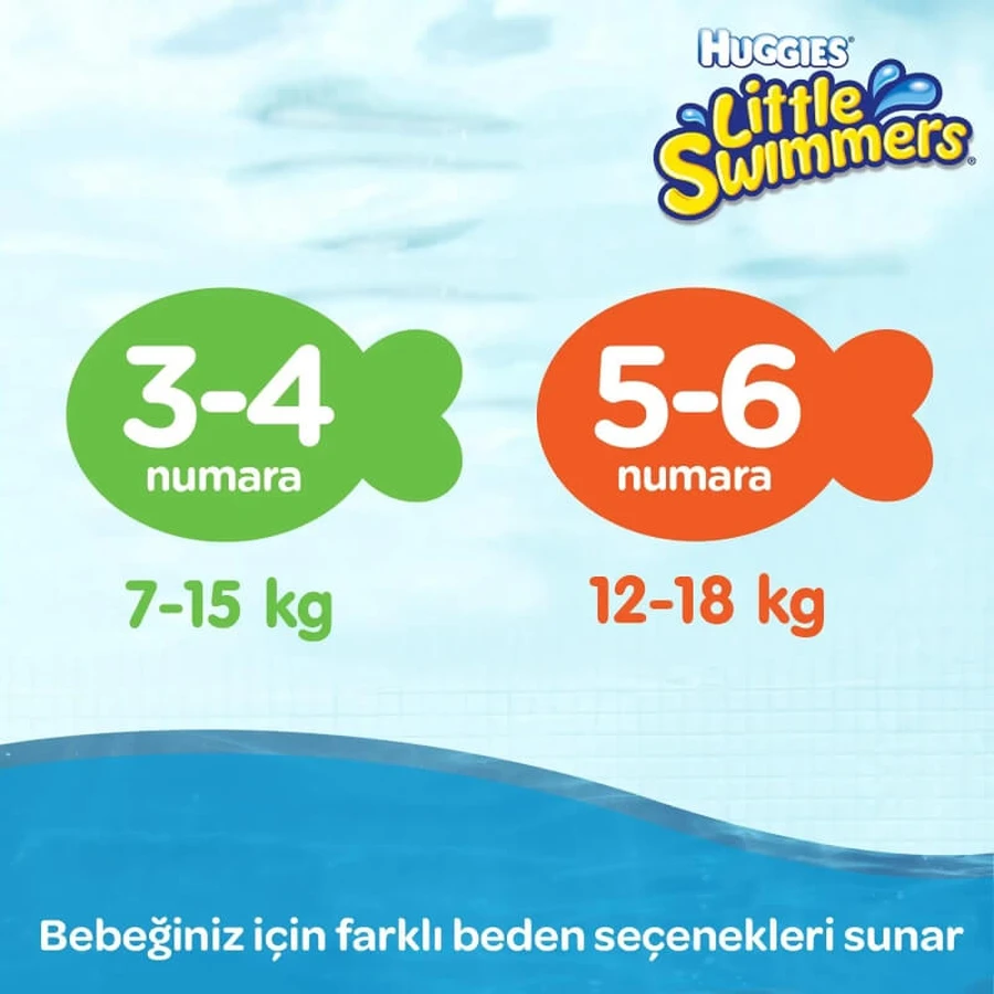 Pañales de baño Huggies Little Swimmers, talla 3-4 (7-15 kg), paquete de 12