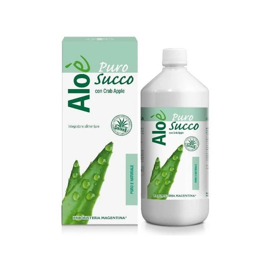 Pure Organic Aloe Juice, 1 Liter - a dietary supplement to support the body's detoxification functions