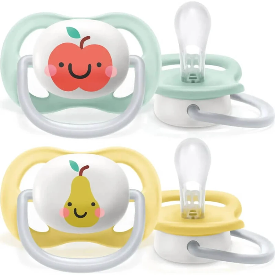 Avent Ultra Air Happy 0-6 months - 2 silicone pacifiers - fruit