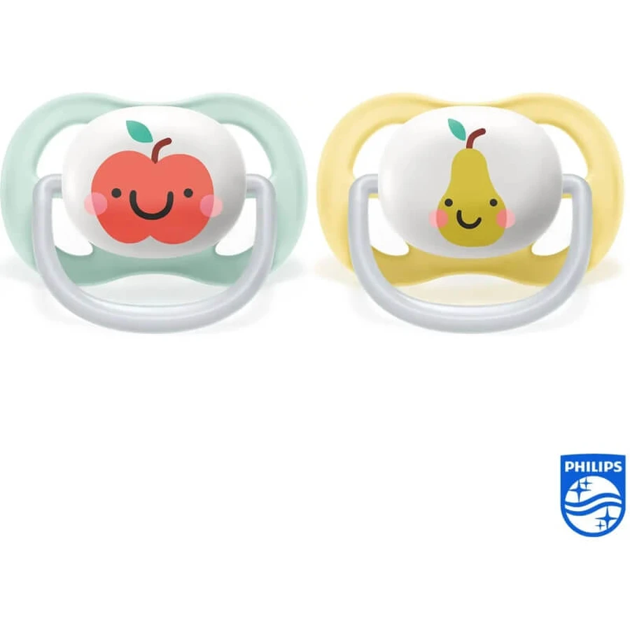 Avent Ultra Air Happy 0-6 months - 2 silicone pacifiers - fruit