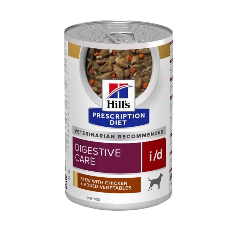 Hill's Prescription Diet i/d Kippen- en groentestoofpotje - Hondenvoer voor puppy's en volwassen honden ter ondersteuning van de spijsvertering, 354 g