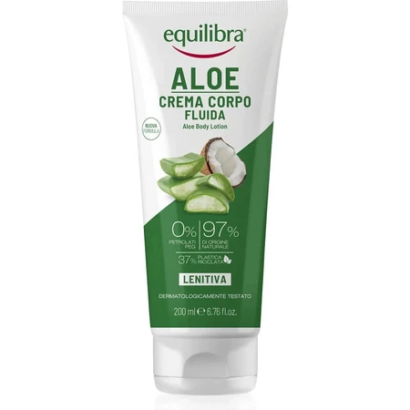 Equilibra Aloe - Crema corporal fluida calmante, 200 ml