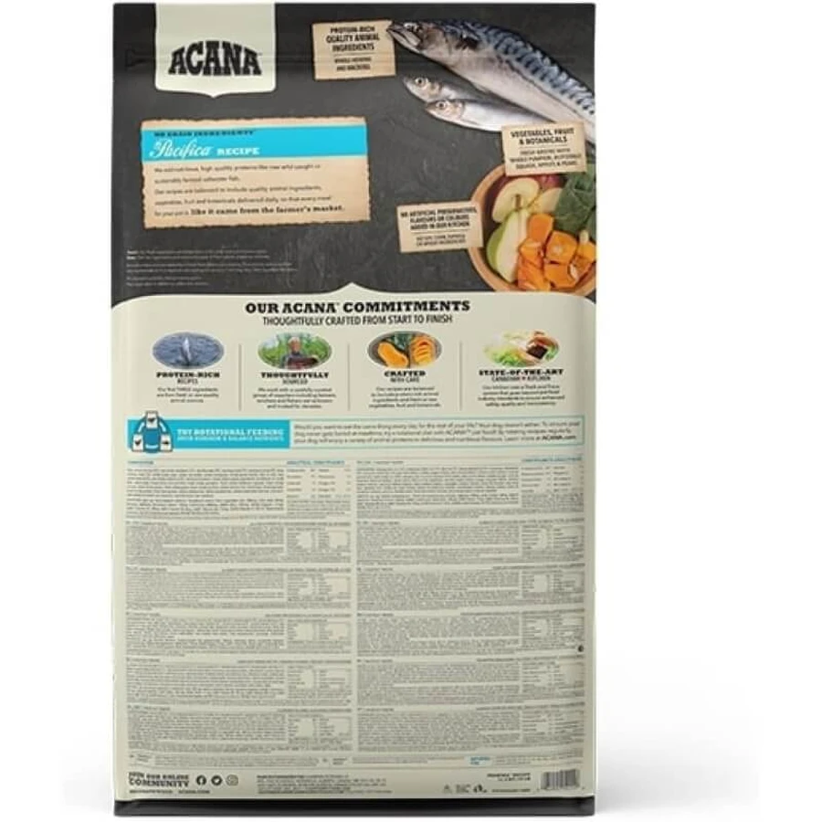 Acana Pacifica, receta de pescado: alimento completo para perros de todos los tamaños y etapas de la vida, 11,4 kg