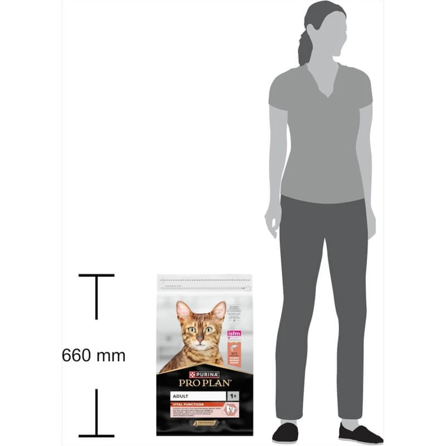 Purina Pro Plan Adult 1+ Vital Functions Salmón - Alimento completo para gatos adultos, 10 kg