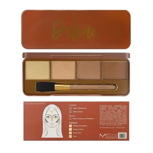 Lip Smacker The Color Workshop Colección Define Highlight &amp; Contour - Paleta de iluminadores faciales + pincel