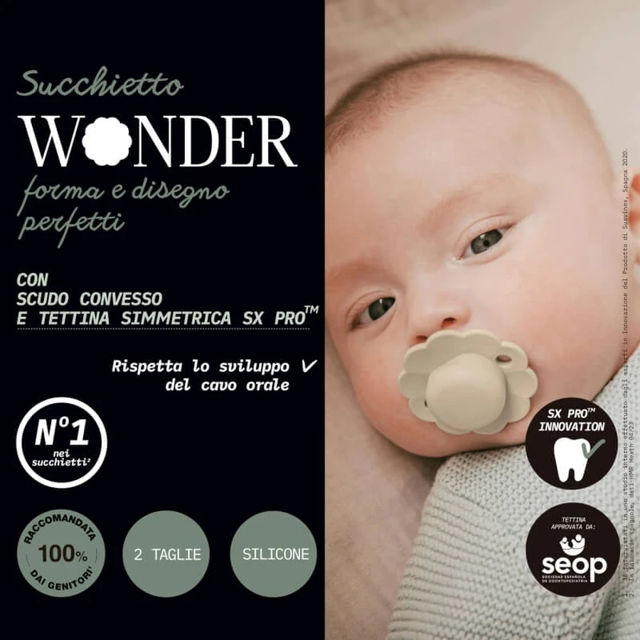 Suavinex Wonder - Chupete de silicona azul para bebés de 6 a 18 meses