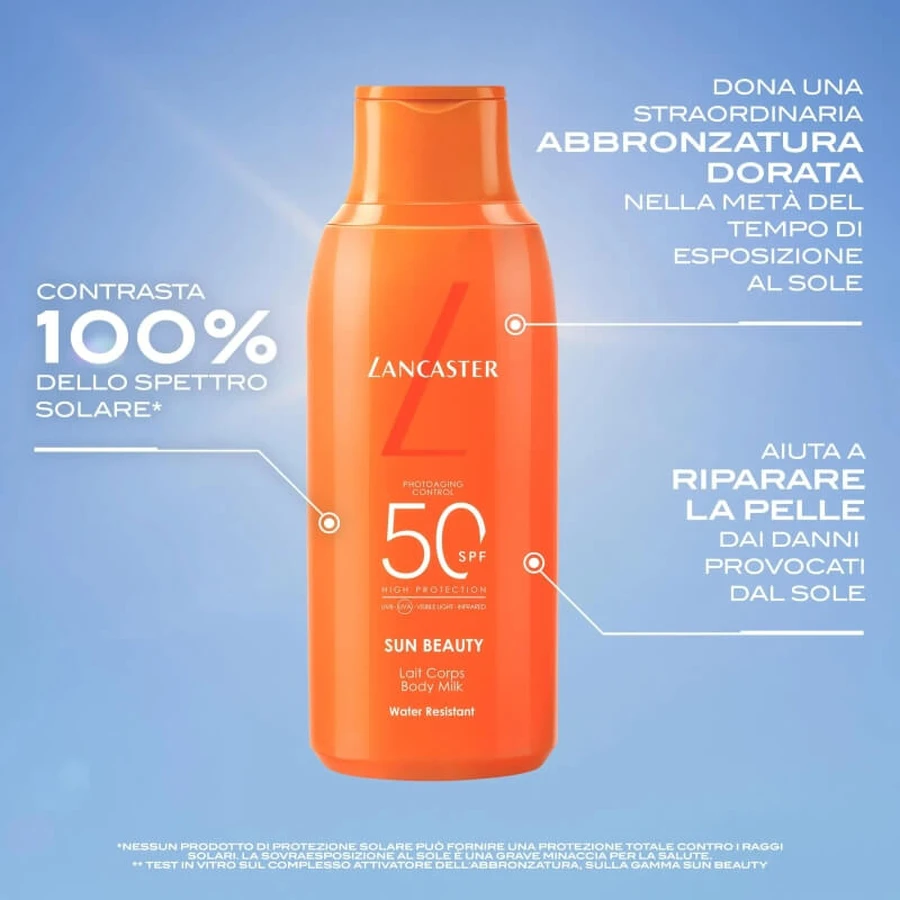 Lancaster Sun Beauty Body Milk SPF 50 Zonnebrandcrème, Hoge beschermingsfactor, 100 ml