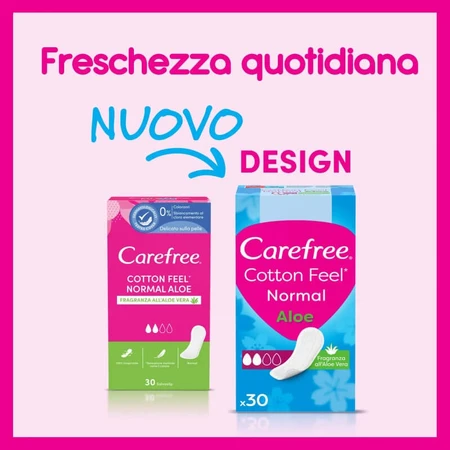 Carefree Cotton Feel Normal Aloe - 32 salvaslips