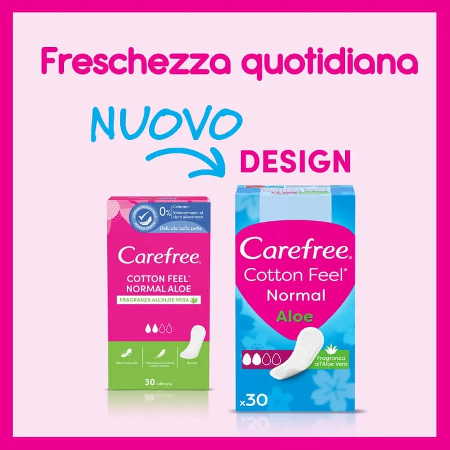 Carefree Cotton Feel Normal Aloe - 32 salvaslips