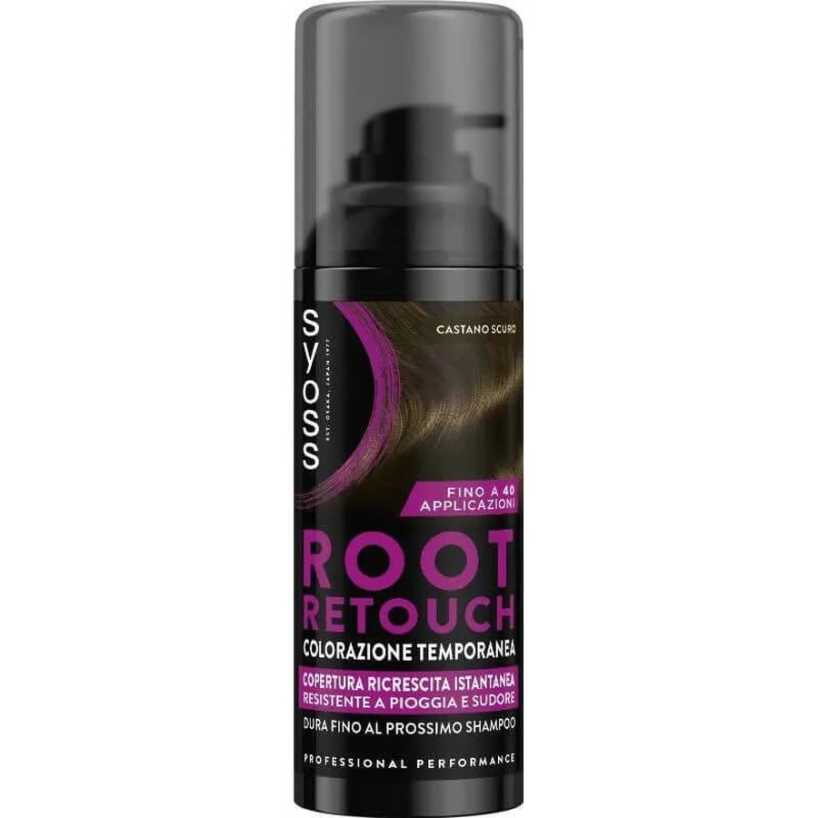 Spray retocador temporal para raíces de Syoss - Castaño oscuro