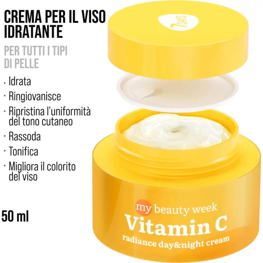 7days Krem nawilżający z witaminą C, 50 ml: ceny i cechy