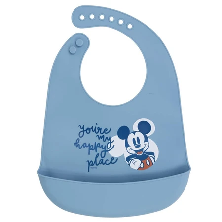 Stor Disney Mickey Mouse - Lichtblauw siliconen slabbetje