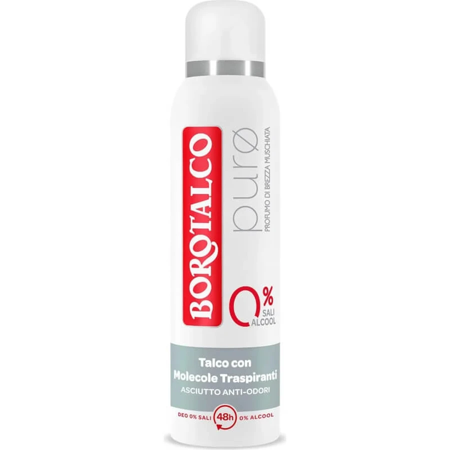 Pure Borotalco with a Musky Breeze Scent - 48-Hour Deodorant Spray, 150 ml