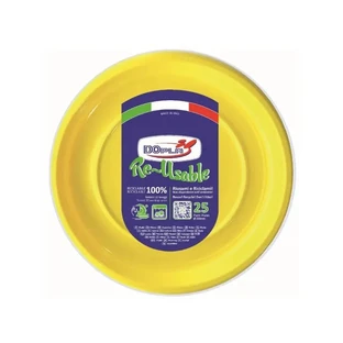 Dopla Re-usable - 25 herbruikbare dinerborden - geel