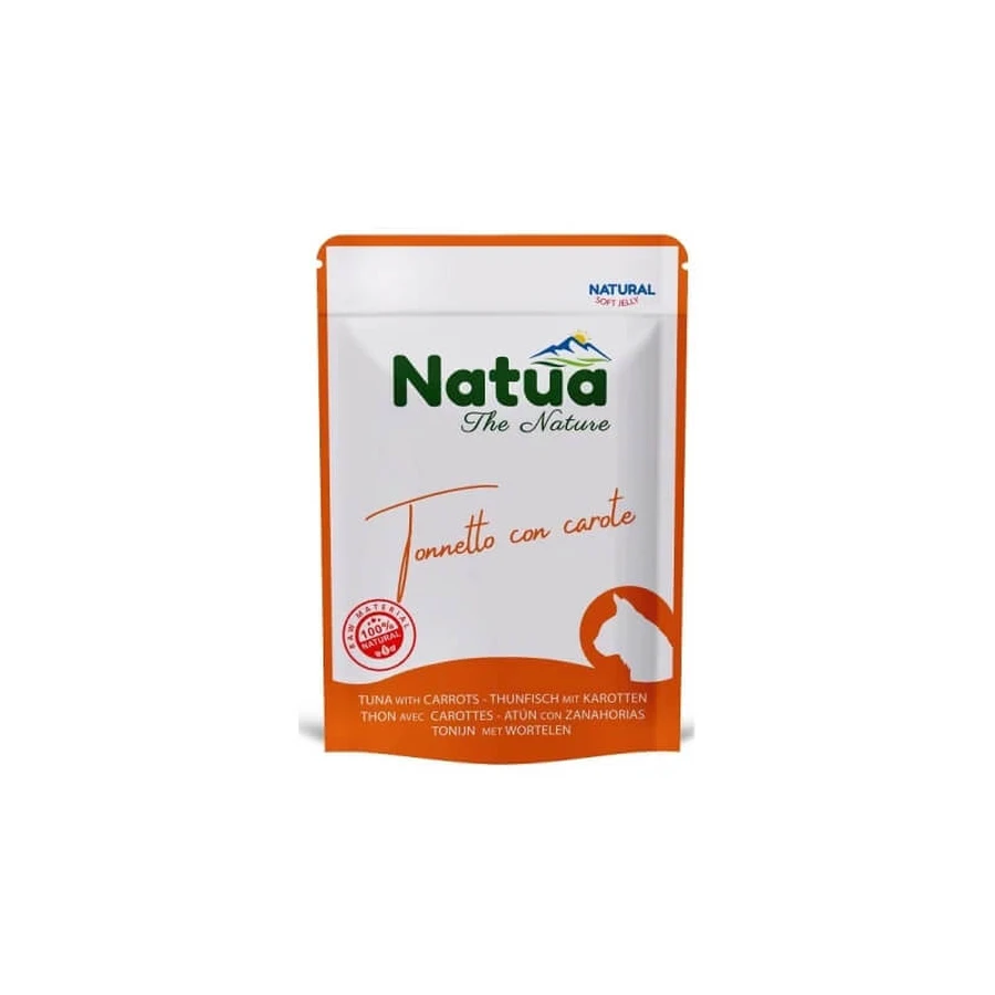 Natua Natural Soft Jelly Tuna with Carrots - Complete Food for Adult Cats, 70 g