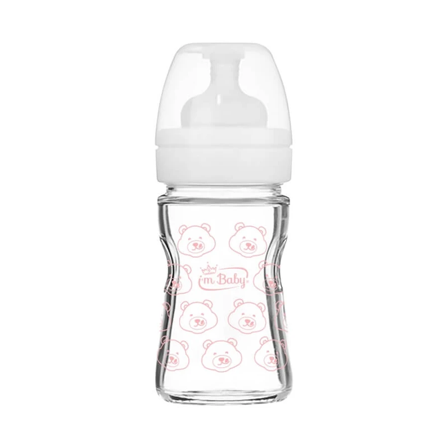 I'm Baby Luxury Glass Baby Bottle 0m+ 150 ml, Assorted Colors