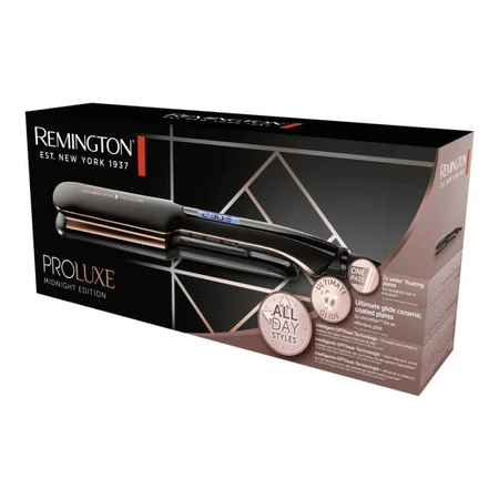 Remington Proluxe Midnight Edition - Plancha de pelo con placas cerámicas extraanchas