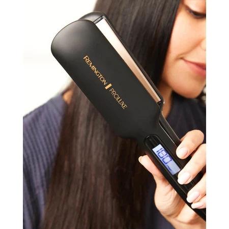 Remington Proluxe Midnight Edition - Plancha de pelo con placas cerámicas extraanchas