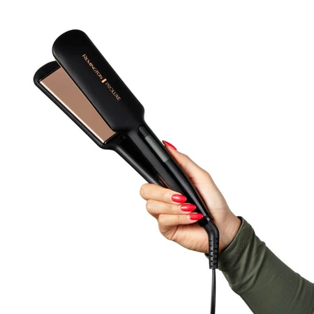 Remington Proluxe Midnight Edition - Plancha de pelo con placas cerámicas extraanchas