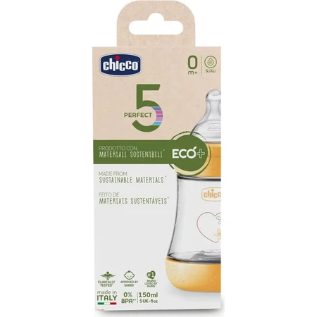 Artsana Perfect 5 eco 0m+ – 150 ml Anti-Kolik-Flasche mit langsamem Durchfluss