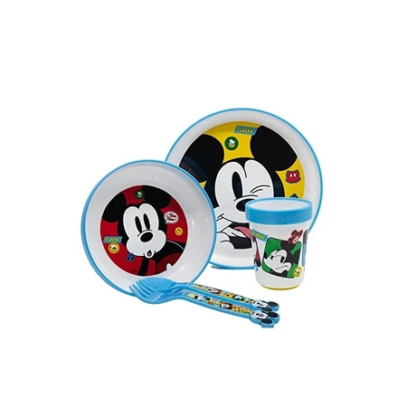 Disney Mickey Mouse – Essgeschirr-Set (Teller, Tasse und Besteck)