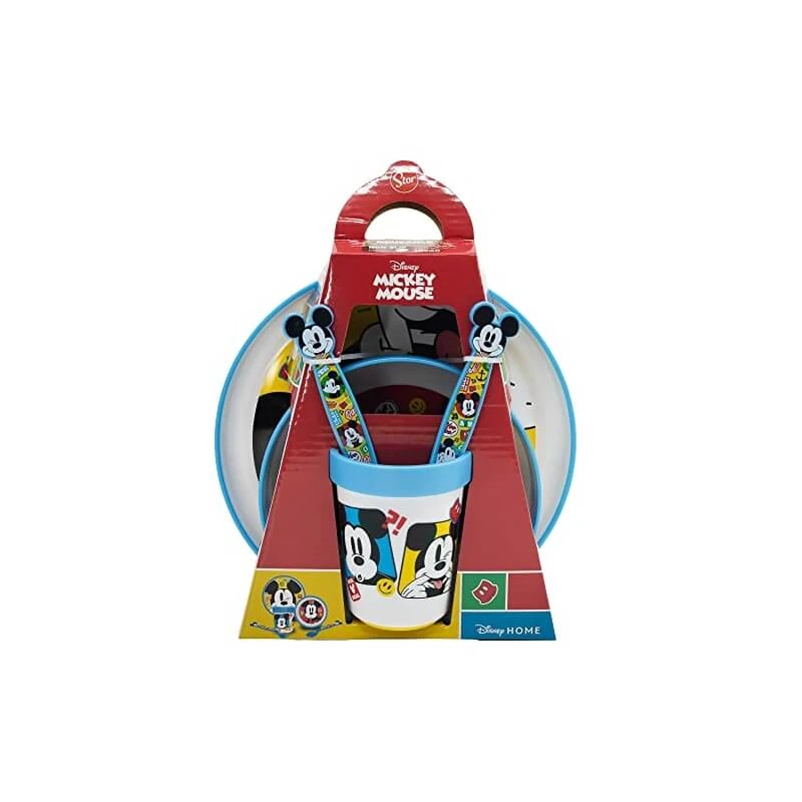 Disney Mickey Mouse – Essgeschirr-Set (Teller, Tasse und Besteck)