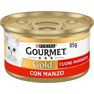 Purina Gourmet Gold Soft-Hearted Beef - Alimento completo para gatos adultos, 85 g