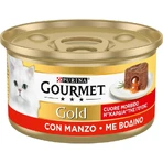 Purina Gourmet Gold Soft-Hearted Beef - Alimento completo para gatos adultos, 85 g