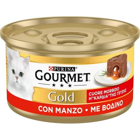 Purina Gourmet Gold Soft-Hearted Beef - Alimento completo para gatos adultos, 85 g