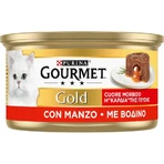 Purina Gourmet Gold Soft-Hearted Beef - Alimento completo para gatos adultos, 85 g