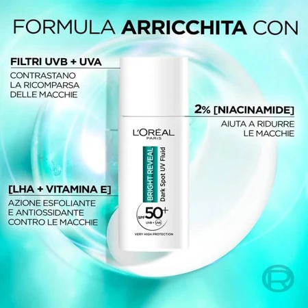 L'Oréal Paris Bright Reveal - Sérum antimanchas con niacinamida y protección UV, 50 ml