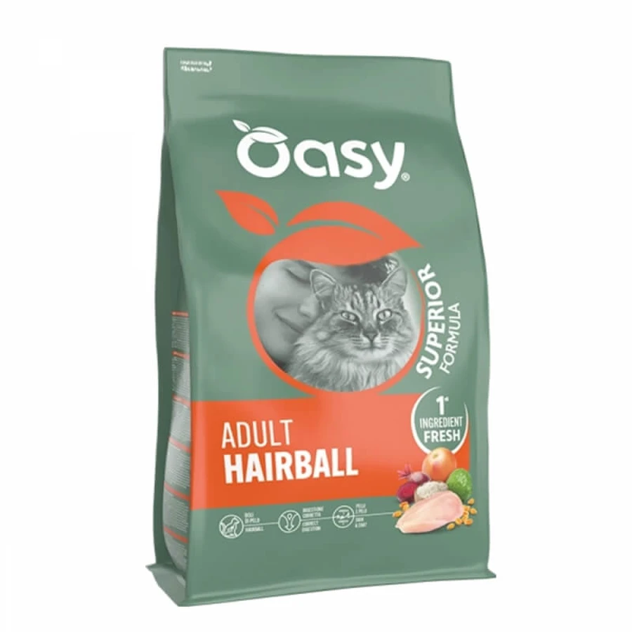 Oasy Superior Fórmula de Pollo - Alimento completo para gatos adultos (control de bolas de pelo) 300 g
