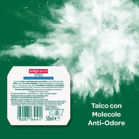 Borotalco Active met zeezoutgeur - Roll-on deodorant met 48 uur werkende bescherming, 50 ml