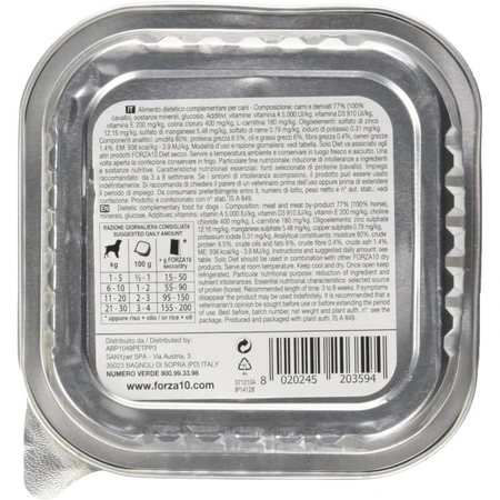 Forza10 Forza 10 Horse-Only Diet – Dieetvoeding met één eiwitbron voor honden met voedselintoleranties, 100 g