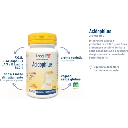 Longlife Acidophilus 30 Kautabletten – Probiotikum