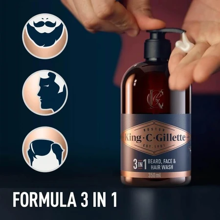 Gillette King C. Gillette - Beard and Face Cleanser, 350 ml