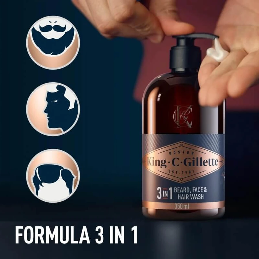 Gillette King C. Gillette - Beard and Face Cleanser, 350 ml