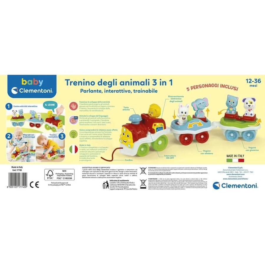 Clementoni 3-in-1-Tierzug – Interaktives Spielzeug