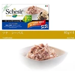Schesir para perros, paquete múltiple de atún y lubina: alimento completo para perros adultos, 4 x 85 g